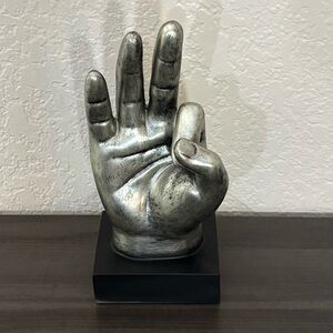 Gray & Black Polystone Hands Sculpture